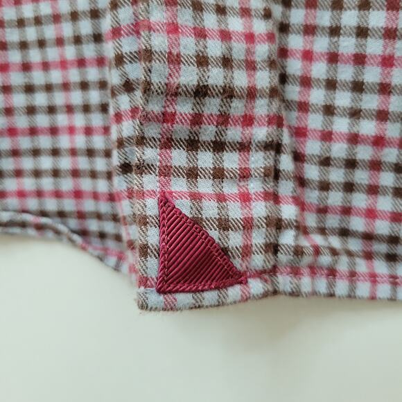 UNTUCKit Soft Brushed Flannel Cotton Shirt Size L Red Gingham Plaid Button-Down - Picture 4 of 8